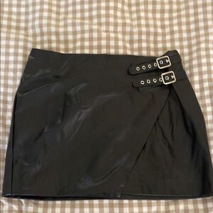 Black Buckle Detail Skirt